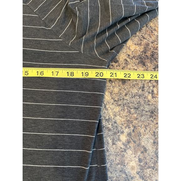 Lululemon Emerald Long Sleeve Short Serve Stripe Heathered Black White Size 12df - Picture 5 of 8